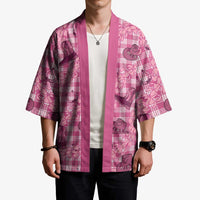 Pink Palaka Hawaii Cowboy Kimono Puakenikeni Lei Paniolo Papale Seamless Vibes LT14 - Polynesian Pride