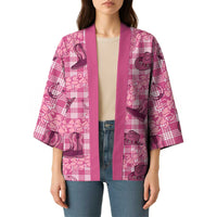 Pink Palaka Hawaii Cowboy Kimono Puakenikeni Lei Paniolo Papale Seamless Vibes LT14 - Polynesian Pride