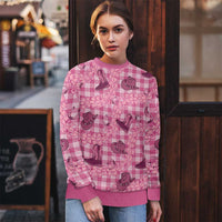 Pink Palaka Hawaii Cowboy Ugly Christmas Sweater Puakenikeni Lei Paniolo Papale Seamless Vibes LT14 - Polynesian Pride