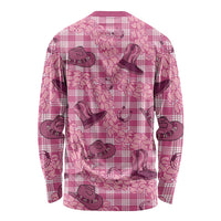 Pink Palaka Hawaii Cowboy Long Sleeve Shirt Puakenikeni Lei Paniolo Papale Seamless Vibes LT14 - Polynesian Pride
