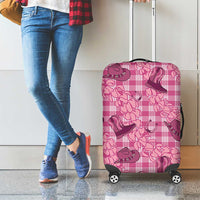 Pink Palaka Hawaii Cowboy Luggage Cover Puakenikeni Lei Paniolo Papale Seamless Vibes LT14 - Polynesian Pride