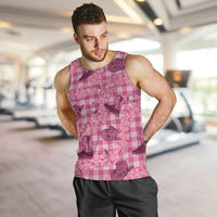 Pink Palaka Hawaii Cowboy Men Tank Top Puakenikeni Lei Paniolo Papale Seamless Vibes LT14 Pink - Polynesian Pride