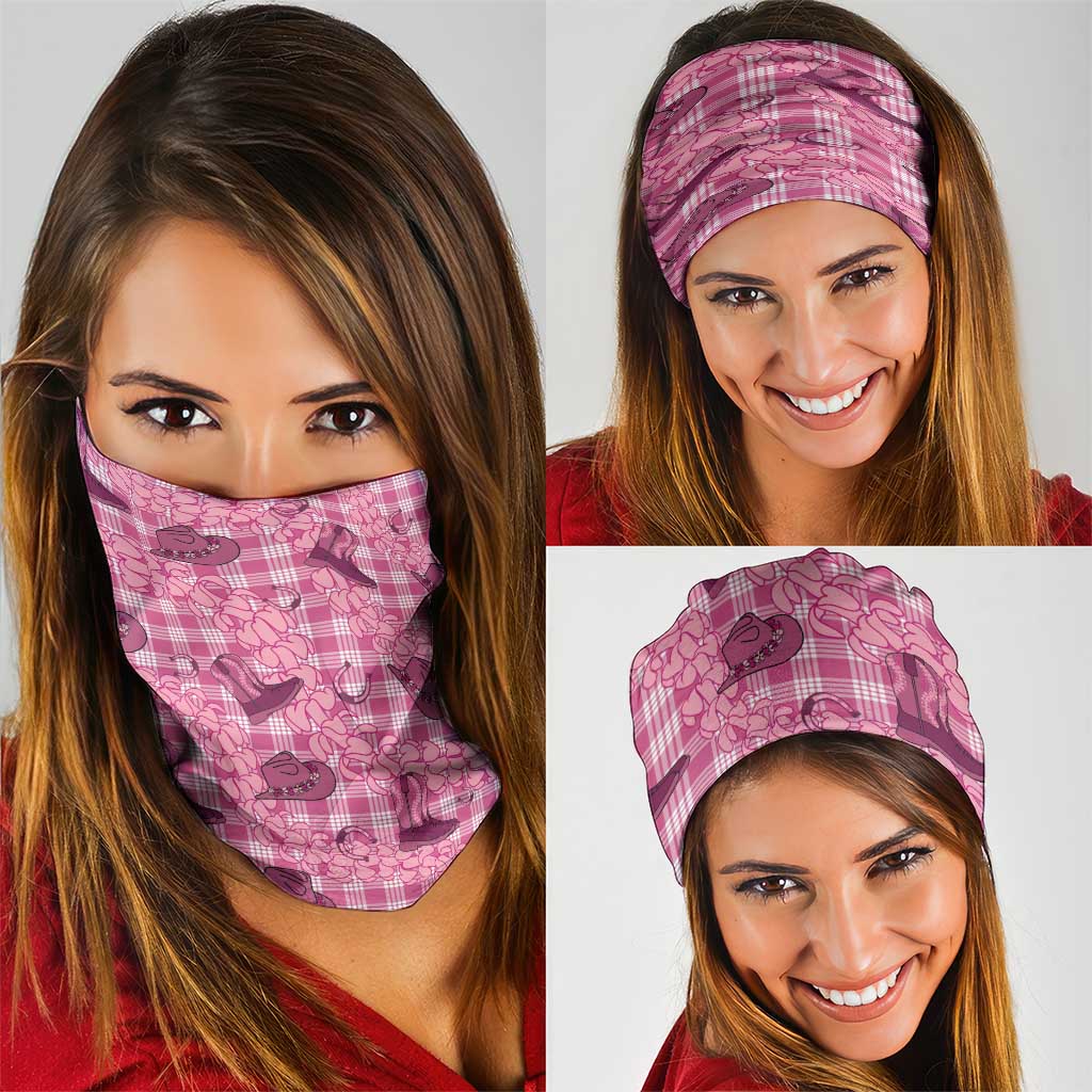 Pink Palaka Hawaii Cowboy Neck Gaiter Puakenikeni Lei Paniolo Papale Seamless Vibes LT14 - Polynesian Pride