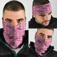 Pink Palaka Hawaii Cowboy Neck Gaiter Puakenikeni Lei Paniolo Papale Seamless Vibes LT14 - Polynesian Pride