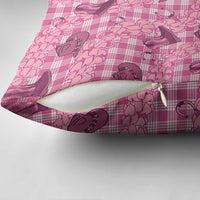 Pink Palaka Hawaii Cowboy Pillow Cover Puakenikeni Lei Paniolo Papale Seamless Vibes LT14 - Polynesian Pride