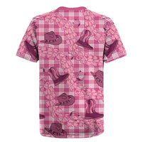 Pink Palaka Hawaii Cowboy Rugby Jersey Puakenikeni Lei Paniolo Papale Seamless Vibes LT14 - Polynesian Pride