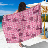 Pink Palaka Hawaii Cowboy Sarong Puakenikeni Lei Paniolo Papale Seamless Vibes LT14 One Size 44 x 66 inches Pink - Polynesian Pride