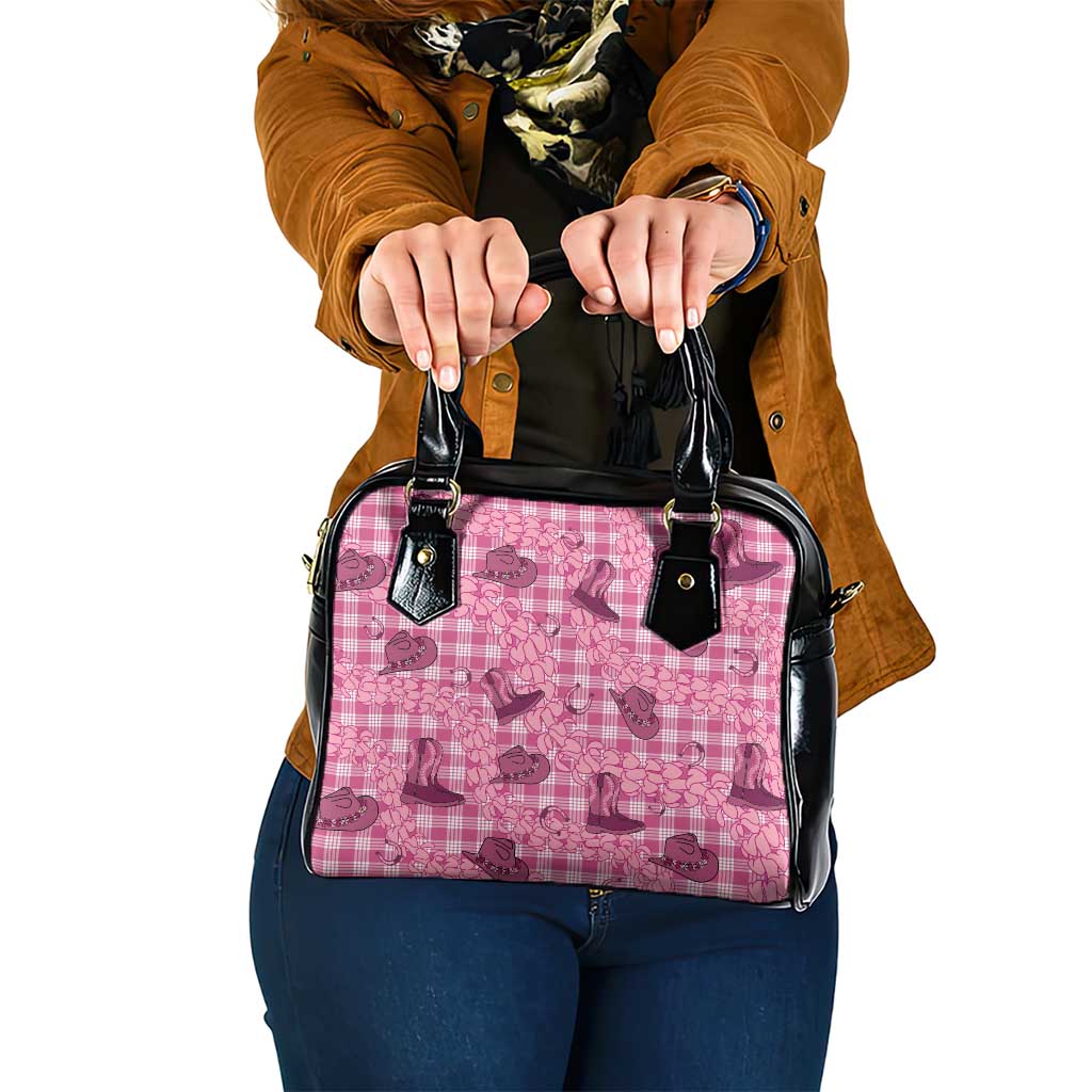 Pink Palaka Hawaii Cowboy Shoulder Handbag Puakenikeni Lei Paniolo Papale Seamless Vibes LT14 One Size Pink - Polynesian Pride
