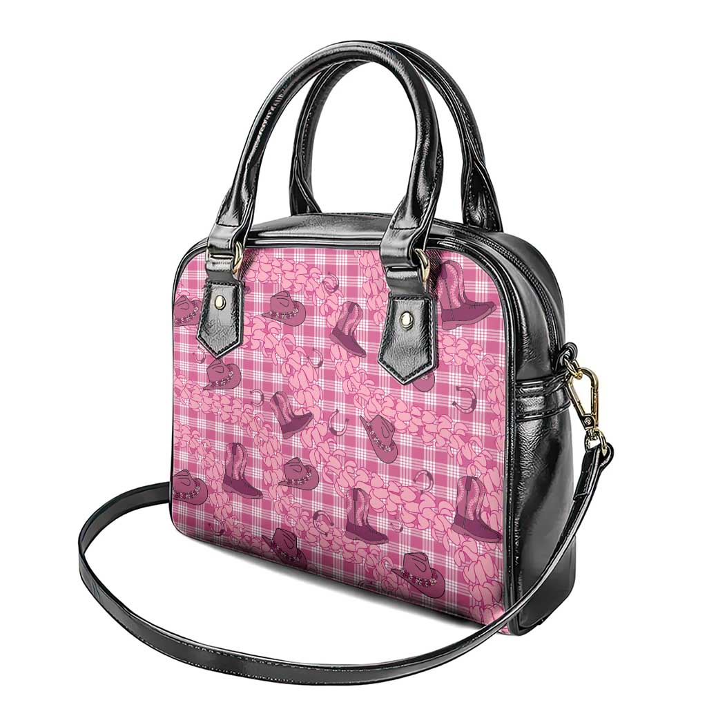 Pink Palaka Hawaii Cowboy Shoulder Handbag Puakenikeni Lei Paniolo Papale Seamless Vibes LT14 - Polynesian Pride