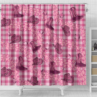 Pink Palaka Hawaii Cowboy Shower Curtain Puakenikeni Lei Paniolo Papale Seamless Vibes LT14 - Polynesian Pride