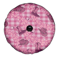 Pink Palaka Hawaii Cowboy Spare Tire Cover Puakenikeni Lei Paniolo Papale Seamless Vibes LT14 - Polynesian Pride