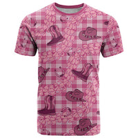 Pink Palaka Hawaii Cowboy T Shirt Puakenikeni Lei Paniolo Papale Seamless Vibes LT14 Pink - Polynesian Pride
