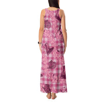 Pink Palaka Hawaii Cowboy Tank Maxi Dress Puakenikeni Lei Paniolo Papale Seamless Vibes LT14 - Polynesian Pride