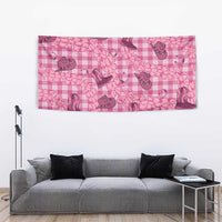 Pink Palaka Hawaii Cowboy Tapestry Puakenikeni Lei Paniolo Papale Seamless Vibes LT14 - Polynesian Pride
