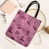 Pink Palaka Hawaii Cowboy Tote Bag Puakenikeni Lei Paniolo Papale Seamless Vibes LT14 Black Strap One Size Pink - Polynesian Pride