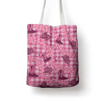 Pink Palaka Hawaii Cowboy Tote Bag Puakenikeni Lei Paniolo Papale Seamless Vibes LT14 - Polynesian Pride