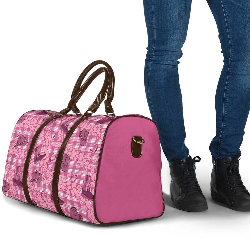 Pink Palaka Hawaii Cowboy Travel Bag Puakenikeni Lei Paniolo Papale Seamless Vibes LT14 - Polynesian Pride