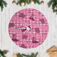 Pink Palaka Hawaii Cowboy Tree Skirt Puakenikeni Lei Paniolo Papale Seamless Vibes LT14 Casual Pink - Polynesian Pride