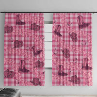 Pink Palaka Hawaii Cowboy Window Curtain Puakenikeni Lei Paniolo Papale Seamless Vibes LT14 With Hooks Pink - Polynesian Pride