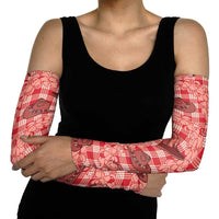 Red Palaka Hawaii Cowboy Arm Sleeves Puakenikeni Lei Paniolo Papale Seamless Vibes LT14 - Polynesian Pride