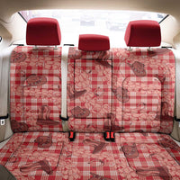 Red Palaka Hawaii Cowboy Back Car Seat Cover Puakenikeni Lei Paniolo Papale Seamless Vibes LT14 - Polynesian Pride