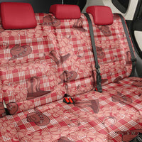 Red Palaka Hawaii Cowboy Back Car Seat Cover Puakenikeni Lei Paniolo Papale Seamless Vibes LT14 - Polynesian Pride