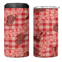 Red Palaka Hawaii Cowboy 4 in 1 Can Cooler Tumbler Puakenikeni Lei Paniolo Papale Seamless Vibes LT14 One Size: 16 oz Red - Polynesian Pride