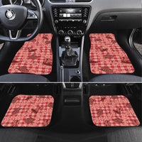 Red Palaka Hawaii Cowboy Car Mats Puakenikeni Lei Paniolo Papale Seamless Vibes LT14 Set 4pcs Red - Polynesian Pride