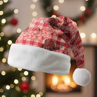 Red Palaka Hawaii Cowboy Christmas Santa Hat Puakenikeni Lei Paniolo Papale Seamless Vibes LT14 Without Fur Red - Polynesian Pride