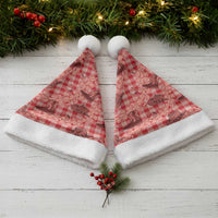 Red Palaka Hawaii Cowboy Christmas Santa Hat Puakenikeni Lei Paniolo Papale Seamless Vibes LT14 - Polynesian Pride