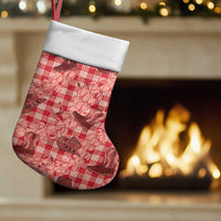 Red Palaka Hawaii Cowboy Christmas Stocking Puakenikeni Lei Paniolo Papale Seamless Vibes LT14 Set of 2 Red - Polynesian Pride