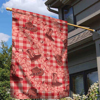 Red Palaka Hawaii Cowboy Garden Flag Puakenikeni Lei Paniolo Papale Seamless Vibes LT14 - Polynesian Pride