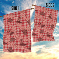 Red Palaka Hawaii Cowboy Garden Flag Puakenikeni Lei Paniolo Papale Seamless Vibes LT14 - Polynesian Pride