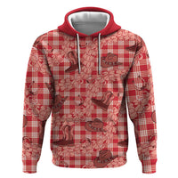 Red Palaka Hawaii Cowboy Hoodie Puakenikeni Lei Paniolo Papale Seamless Vibes LT14 Pullover Hoodie Red - Polynesian Pride