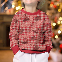 Red Palaka Hawaii Cowboy Kid Ugly Christmas Sweater Puakenikeni Lei Paniolo Papale Seamless Vibes LT14 - Polynesian Pride