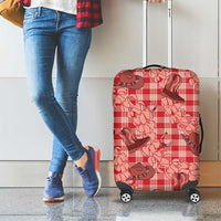 Red Palaka Hawaii Cowboy Luggage Cover Puakenikeni Lei Paniolo Papale Seamless Vibes LT14 - Polynesian Pride