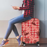 Red Palaka Hawaii Cowboy Luggage Cover Puakenikeni Lei Paniolo Papale Seamless Vibes LT14 - Polynesian Pride