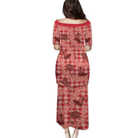Red Palaka Hawaii Cowboy Puletasi Puakenikeni Lei Paniolo Papale Seamless Vibes LT14 - Polynesian Pride