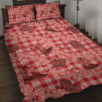 Red Palaka Hawaii Cowboy Quilt Bed Set Puakenikeni Lei Paniolo Papale Seamless Vibes LT14 Red - Polynesian Pride