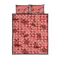 Red Palaka Hawaii Cowboy Quilt Bed Set Puakenikeni Lei Paniolo Papale Seamless Vibes LT14 - Polynesian Pride