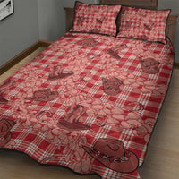 Red Palaka Hawaii Cowboy Quilt Bed Set Puakenikeni Lei Paniolo Papale Seamless Vibes LT14 - Polynesian Pride