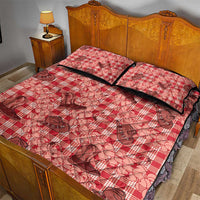 Red Palaka Hawaii Cowboy Quilt Bed Set Puakenikeni Lei Paniolo Papale Seamless Vibes LT14 - Polynesian Pride