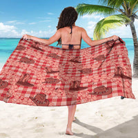 Red Palaka Hawaii Cowboy Sarong Puakenikeni Lei Paniolo Papale Seamless Vibes LT14 - Polynesian Pride