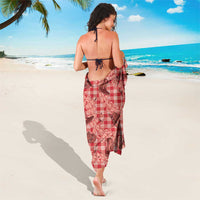 Red Palaka Hawaii Cowboy Sarong Puakenikeni Lei Paniolo Papale Seamless Vibes LT14 - Polynesian Pride