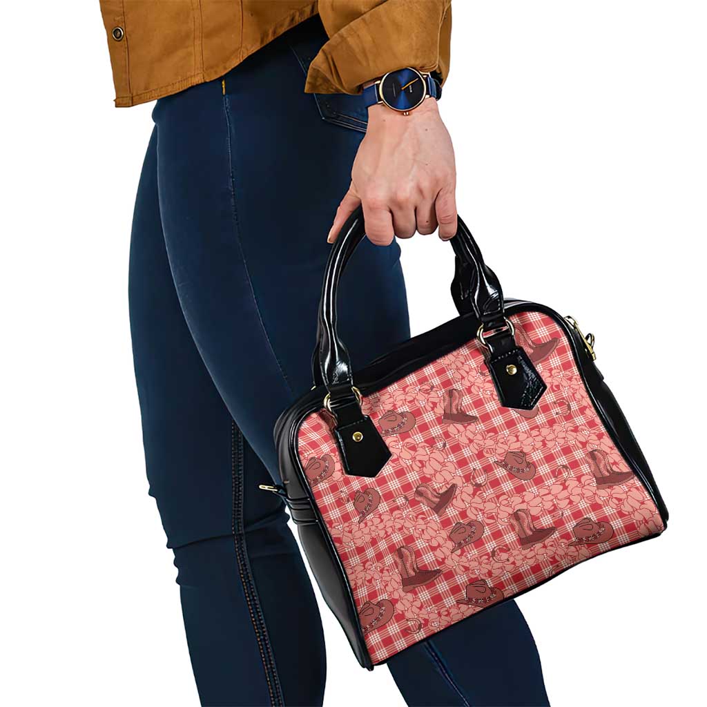 Red Palaka Hawaii Cowboy Shoulder Handbag Puakenikeni Lei Paniolo Papale Seamless Vibes LT14 - Polynesian Pride