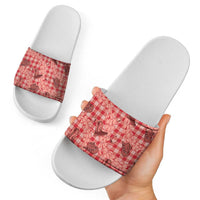 Red Palaka Hawaii Cowboy Slide Sandals Puakenikeni Lei Paniolo Papale Seamless Vibes LT14 - Polynesian Pride