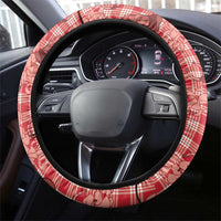 Red Palaka Hawaii Cowboy Steering Wheel Cover Puakenikeni Lei Paniolo Papale Seamless Vibes LT14 - Polynesian Pride