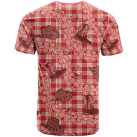 Red Palaka Hawaii Cowboy T Shirt Puakenikeni Lei Paniolo Papale Seamless Vibes LT14 - Polynesian Pride