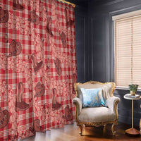 Red Palaka Hawaii Cowboy Window Curtain Puakenikeni Lei Paniolo Papale Seamless Vibes LT14 - Polynesian Pride