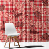 Red Palaka Hawaii Cowboy Window Curtain Puakenikeni Lei Paniolo Papale Seamless Vibes LT14 - Polynesian Pride